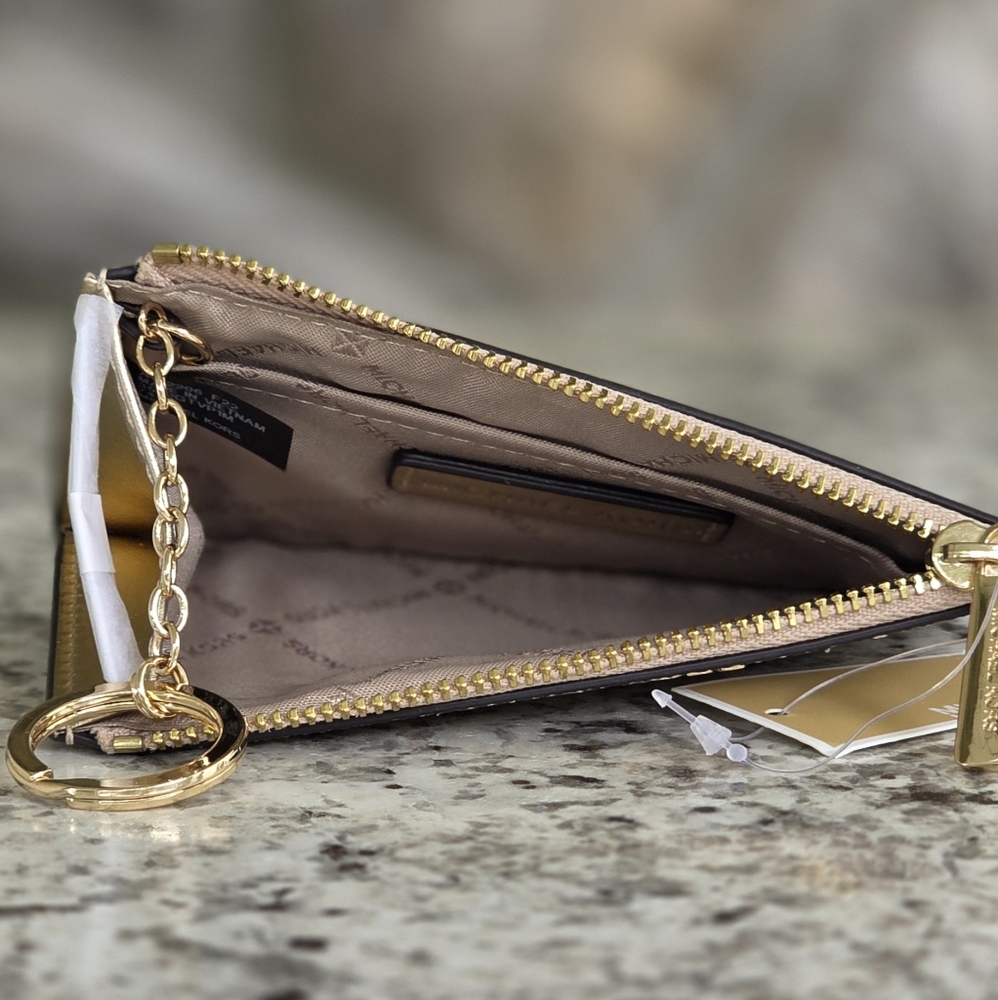 Michael Kors Jet Set Logo Small Gold Coin Wallet - Picture 3 of 6